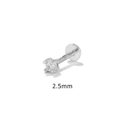 Sterling Silver Piercing Earrings | Zircon Studs for Women - Dhavinci