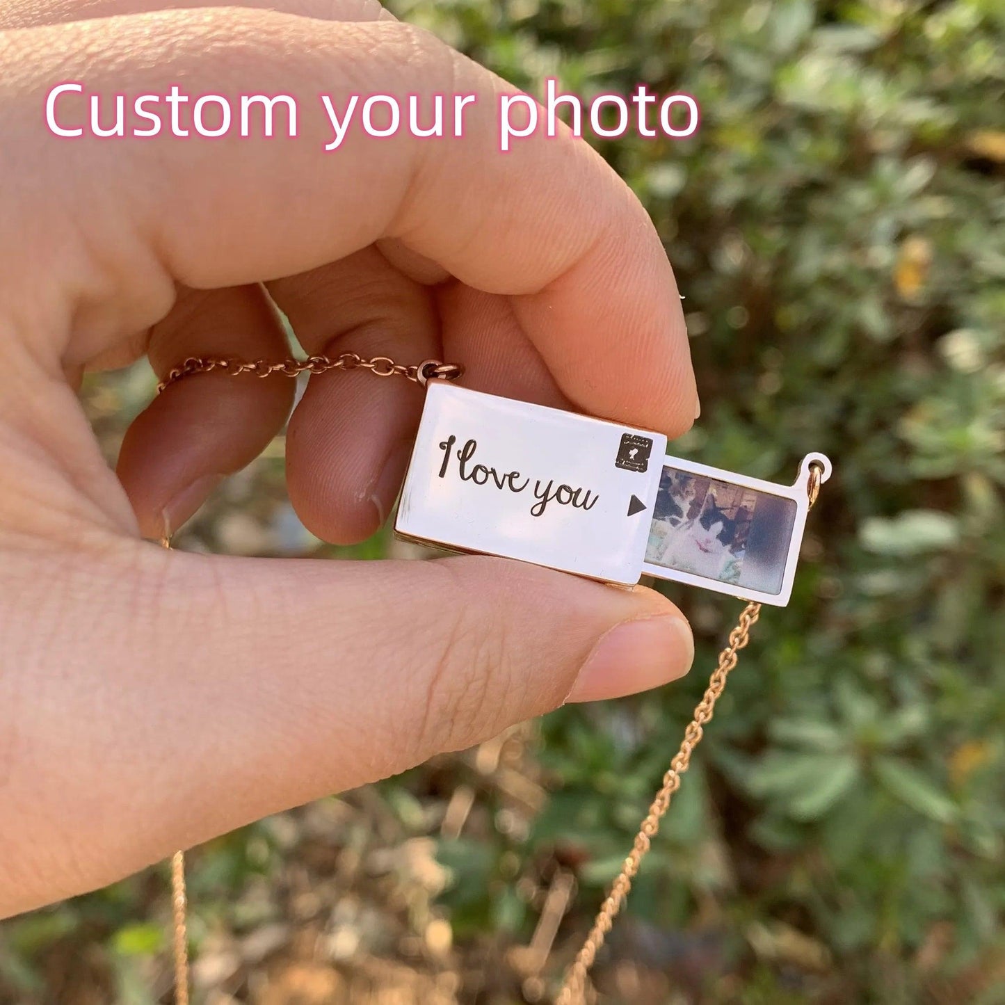 Custom Envelope Necklace | Personalized Photo & Name Pendant - Dhavinci