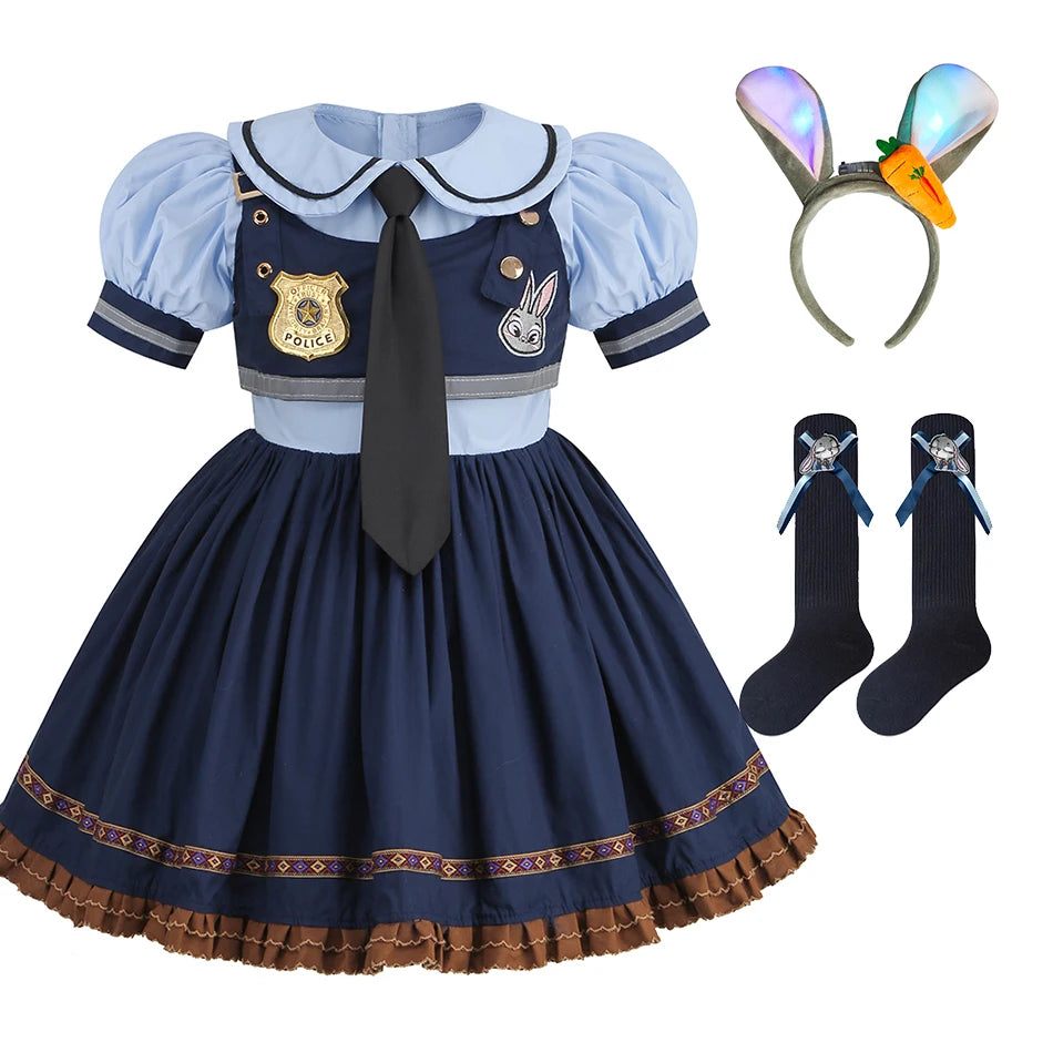 Zoo Rabbit Judy Cosplay Costume | Police Woman Halloween Dress - Dhavinci