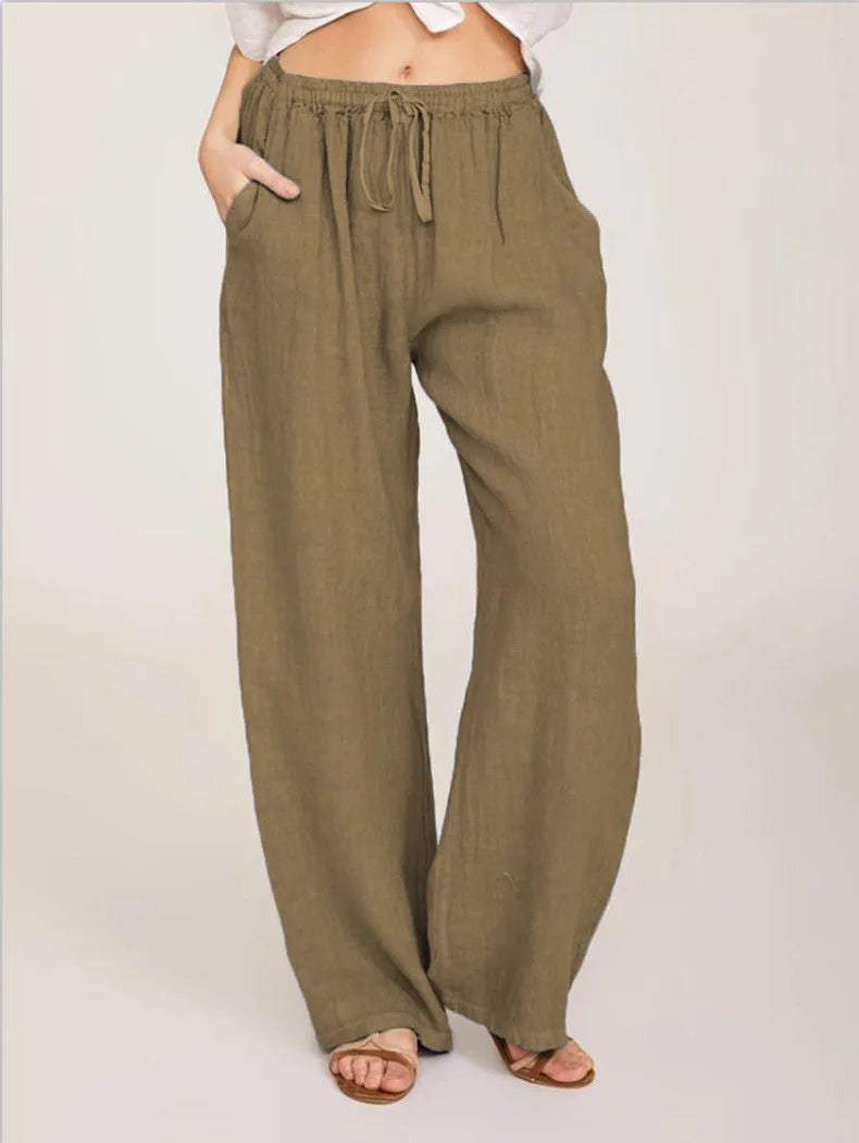 Casual Loose Cotton Hemp Pants for Women | Summer & Autumn European Style - Dhavinci