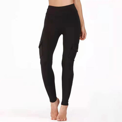 High-Waist Gym Leggings for Women | Pockets Fitness Stretch Pants - Dhavinci