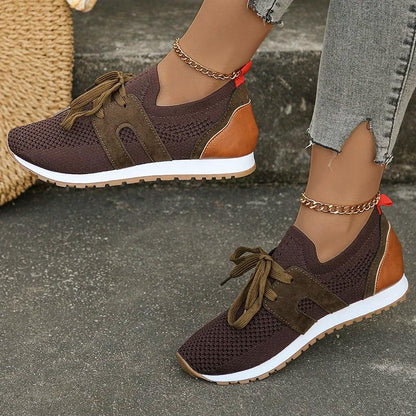 Breathable Knitting Sneakers for Women | Non-Slip Casual Flats - Dhavinci