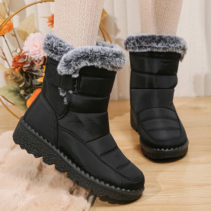 Women’s Waterproof Snow Boots | Plush Faux Fur Winter Boots - Dhavinci