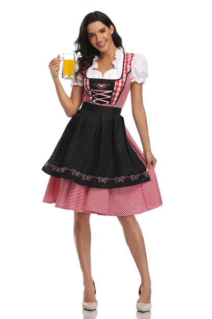 Women Adult Bavaria Oktoberfest Dress Waitress Maid Dress Man Dirndl Lederhosen Beer Carnival Party Outfit Fancy Dress - Dhavinci