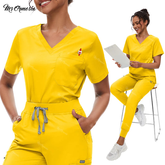 Hot Sale Anti Wrinkle Scrubs Workwear Washable Soft Fabric Nurse Hospital Uniforms Medical Scrubs Top Pants Jogger Scrubs Sets - Dhavinci