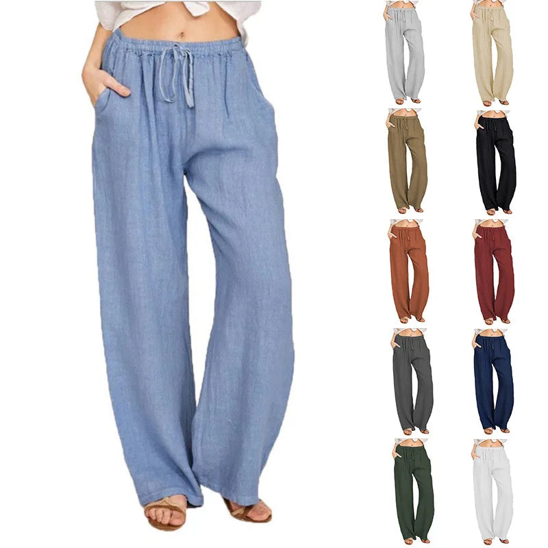 Casual Loose Cotton Hemp Pants for Women | Summer & Autumn European Style - Dhavinci