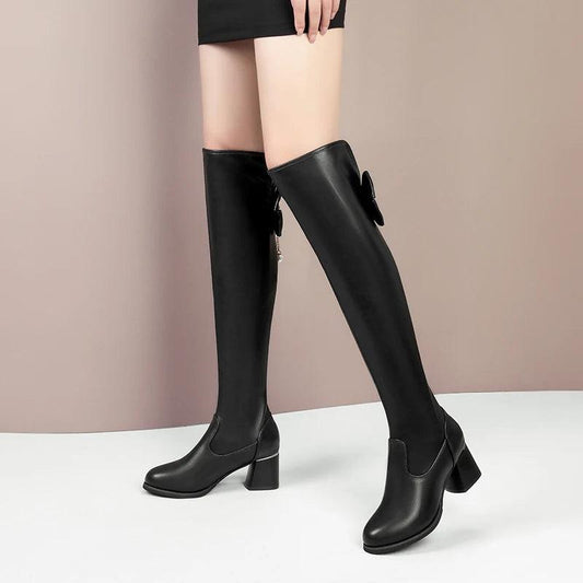 Sexy High Heel Over-the-Knee Boots for Women | Autumn Winter Bowknot Boots - Dhavinci