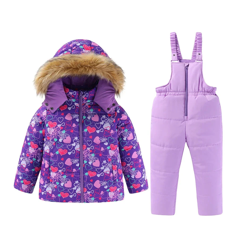 Kids Ski Suit for Girls | Warm Hooded Snowboard Coat - Dhavinci