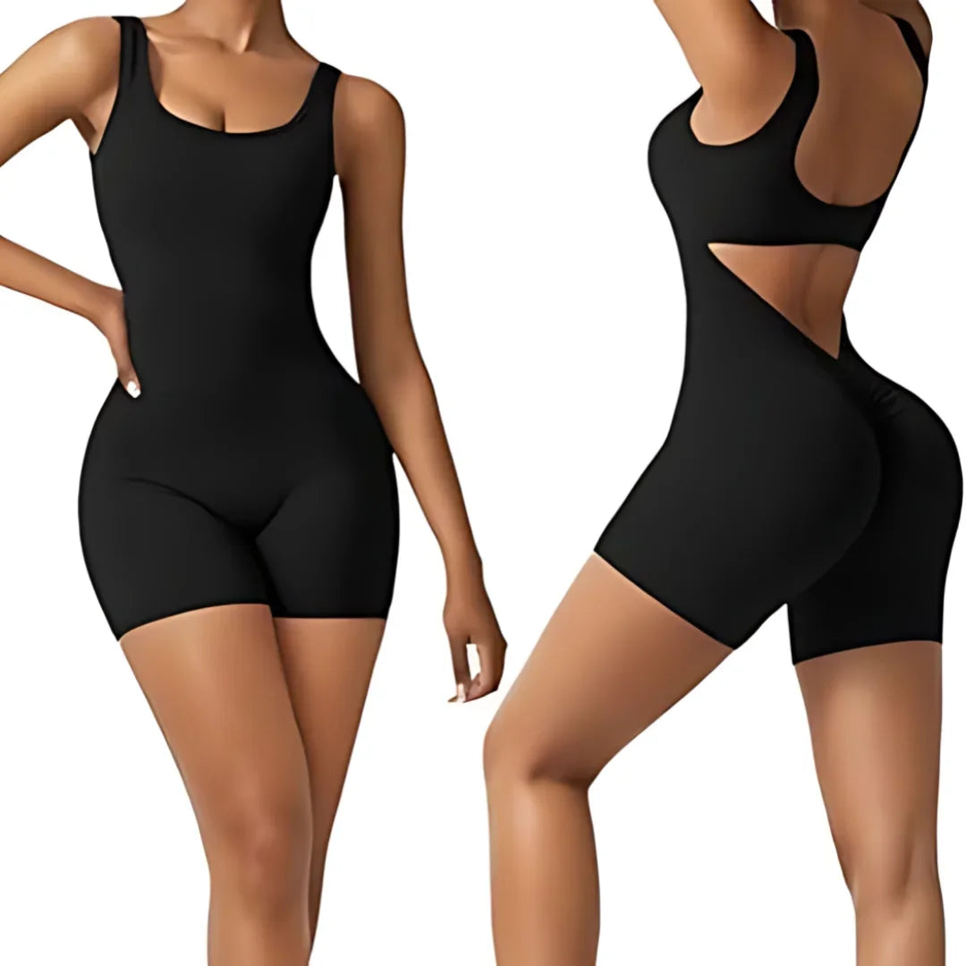 Women's Bodysuit Yoga Sport Set | High-Waist Sleeveless One-Piece Jumpsuit - Dhavinci