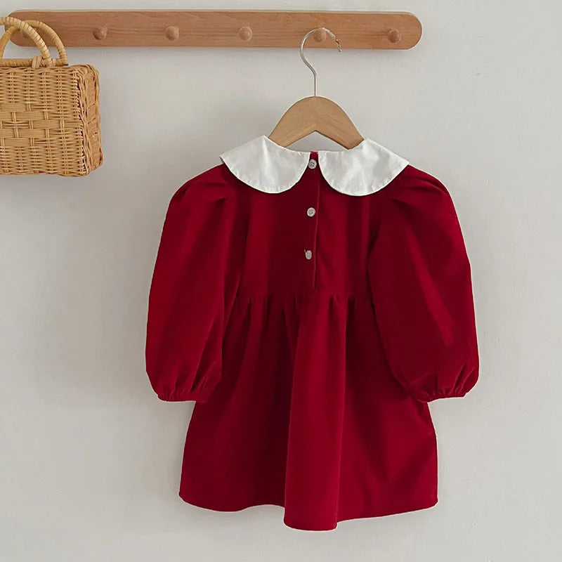 Baby Girl Party Dress | Long Sleeve Cotton Romper for Fall - Dhavinci