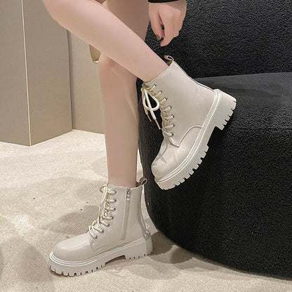 Leather Plush Winter Ankle Boots for Women | Waterproof Snow Shoes - Dhavinci