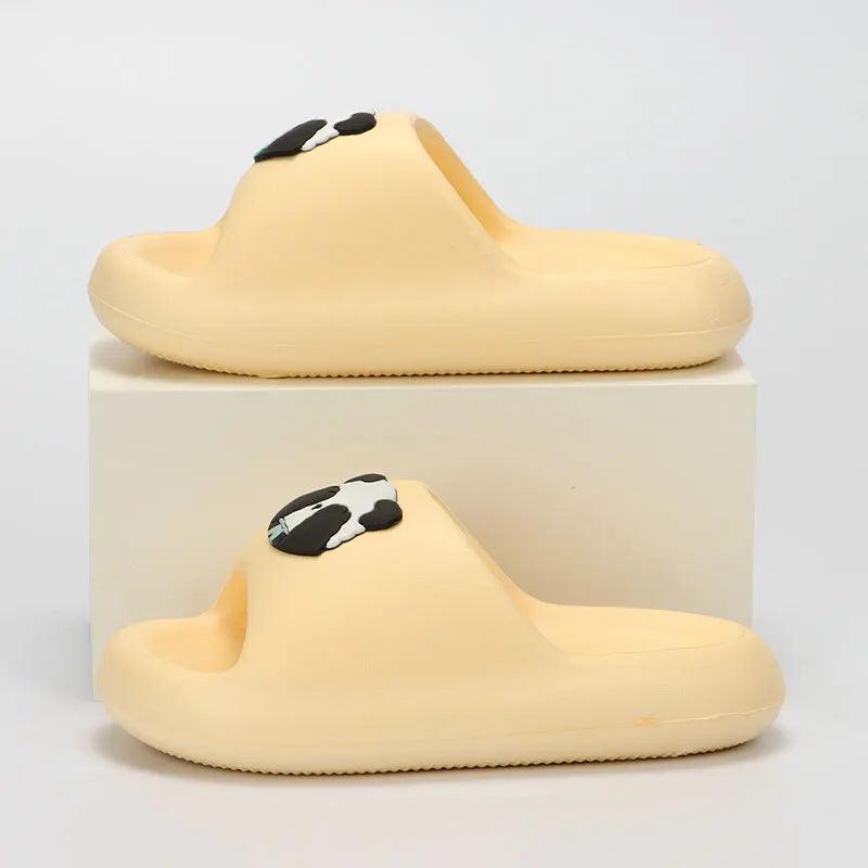 Thick Bottom Cloud Slippers for Women - Cartoon Panda Soft Slides - Dhavinci