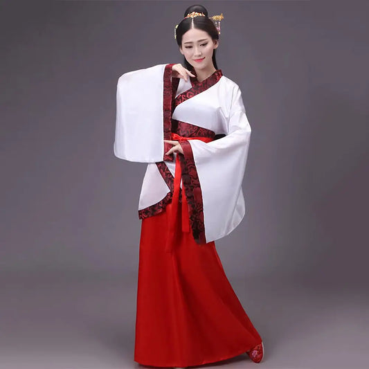 Long Sleeves Hanfu Long Dress Patchwork Ancient Style Chinese Traditional Costumes Performance Skirt Cheongsam Chinese Tang Suit - Dhavinci