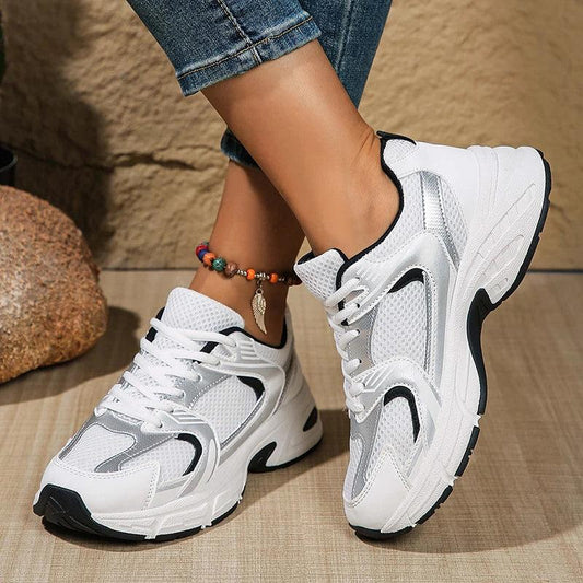 Breathable Platform Sneakers for Women | Non-Slip Lace-Up Sports Shoes - Dhavinci