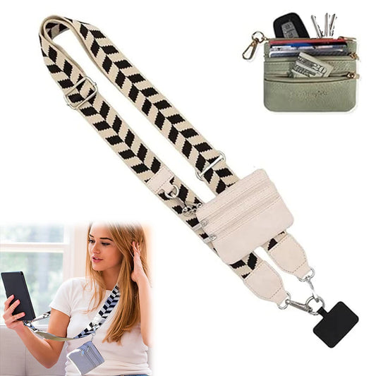 Phone Strap with Pouch | Adjustable Crossbody Wallet Lanyard - Dhavinci