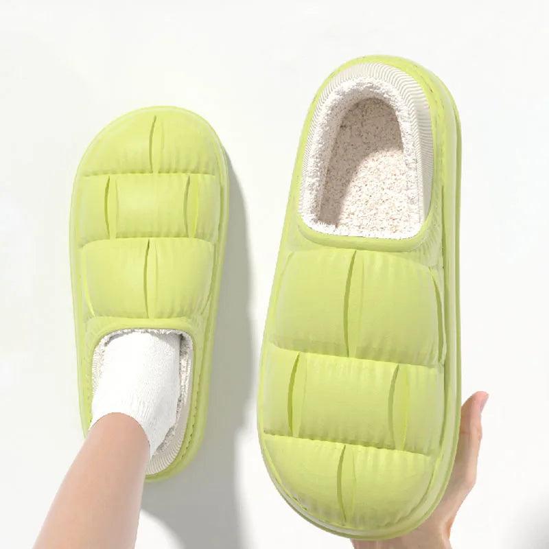 Waterproof Non-Slip Winter Slippers for Women | Warm Plush Platform - Dhavinci