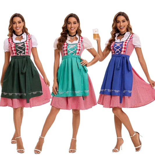 Ladies German Dirndl Dress Oktoberfest Dirndl Lace Up Festival Dress Oktoberfest Costume Cosplay Costume Party Plus Size Dress - Dhavinci