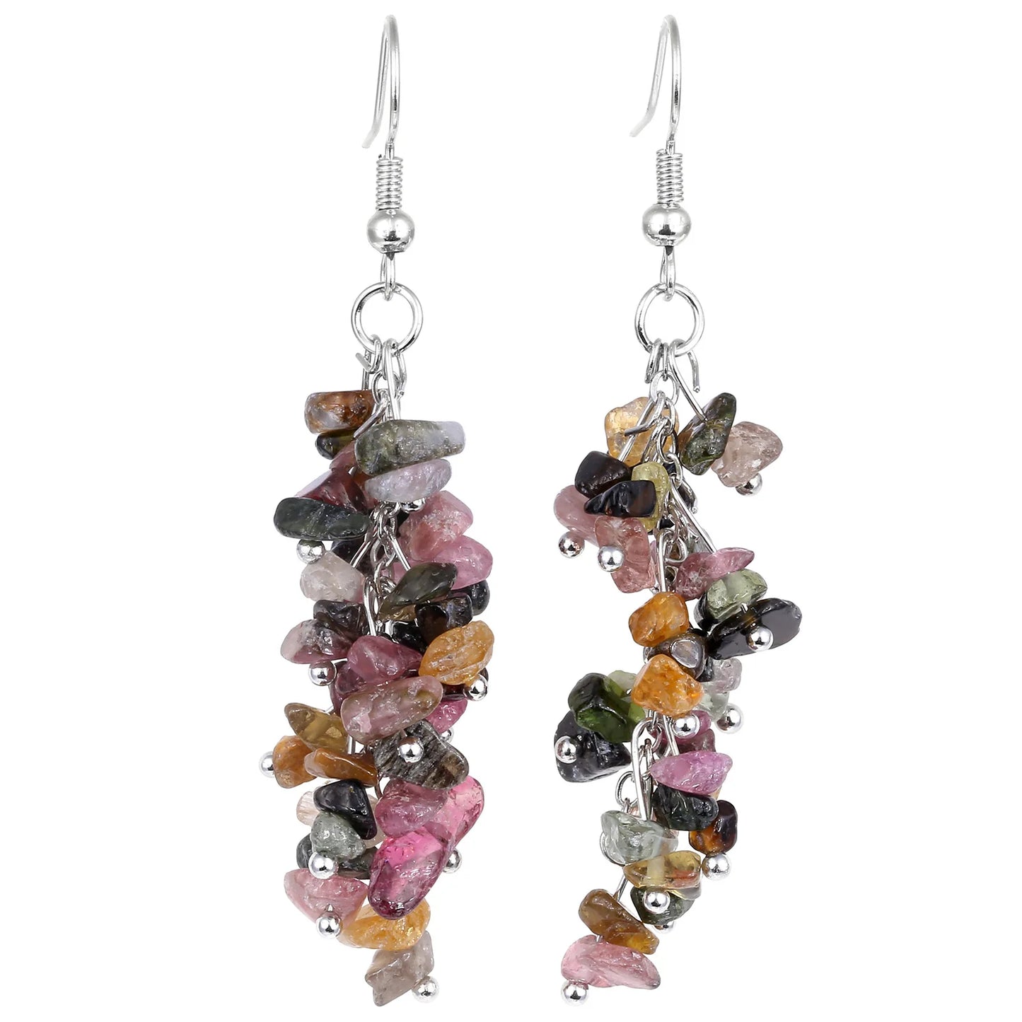 Bohemian Crystal Grape Earrings | Irregular Stone Tassel Jewelry