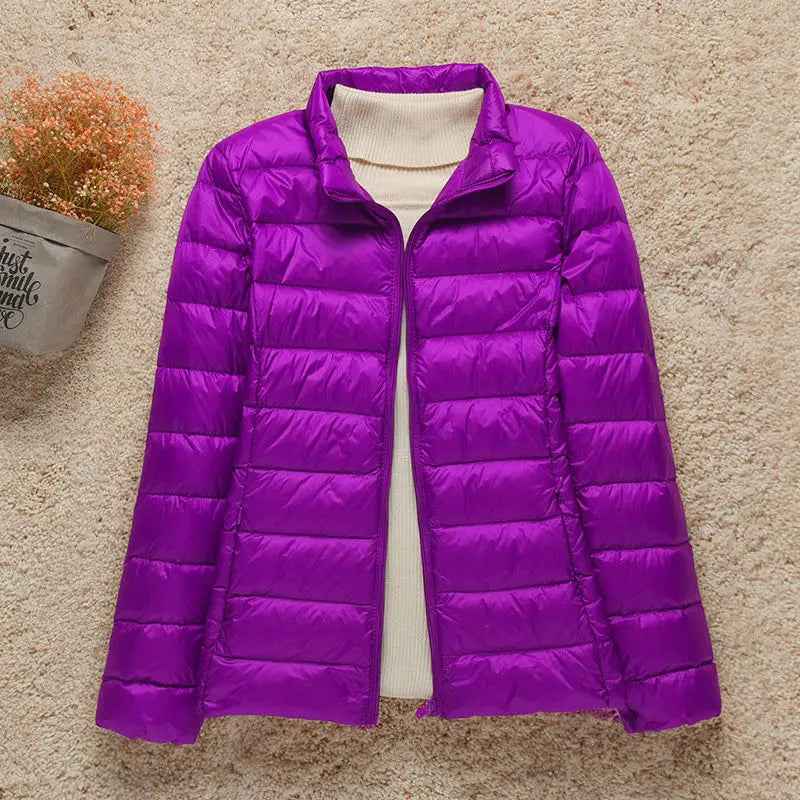 2025 Slim White Duck Down Jacket | Windproof Women’s Winter Coat