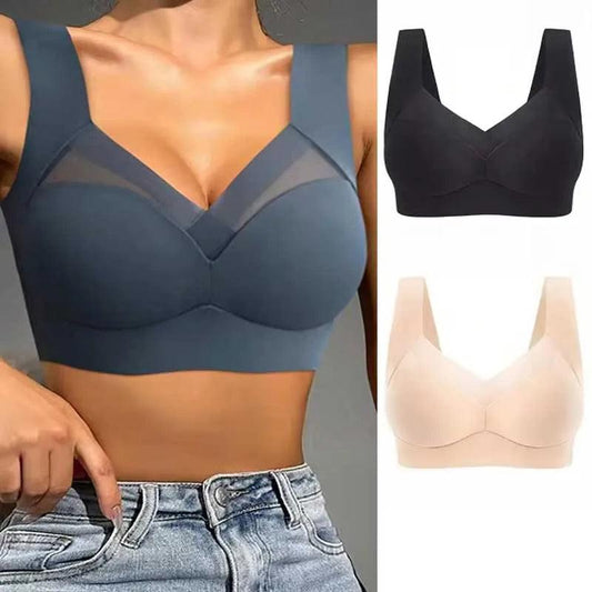 Women’s Lace Sport Bra | Plus Size Seamless Wireless Bralette - Dhavinci