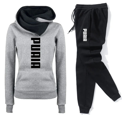 Autumn Winter Women's Tracksuit | Hooded Sweatshirt & Jogger Pants Set - Dhavinci