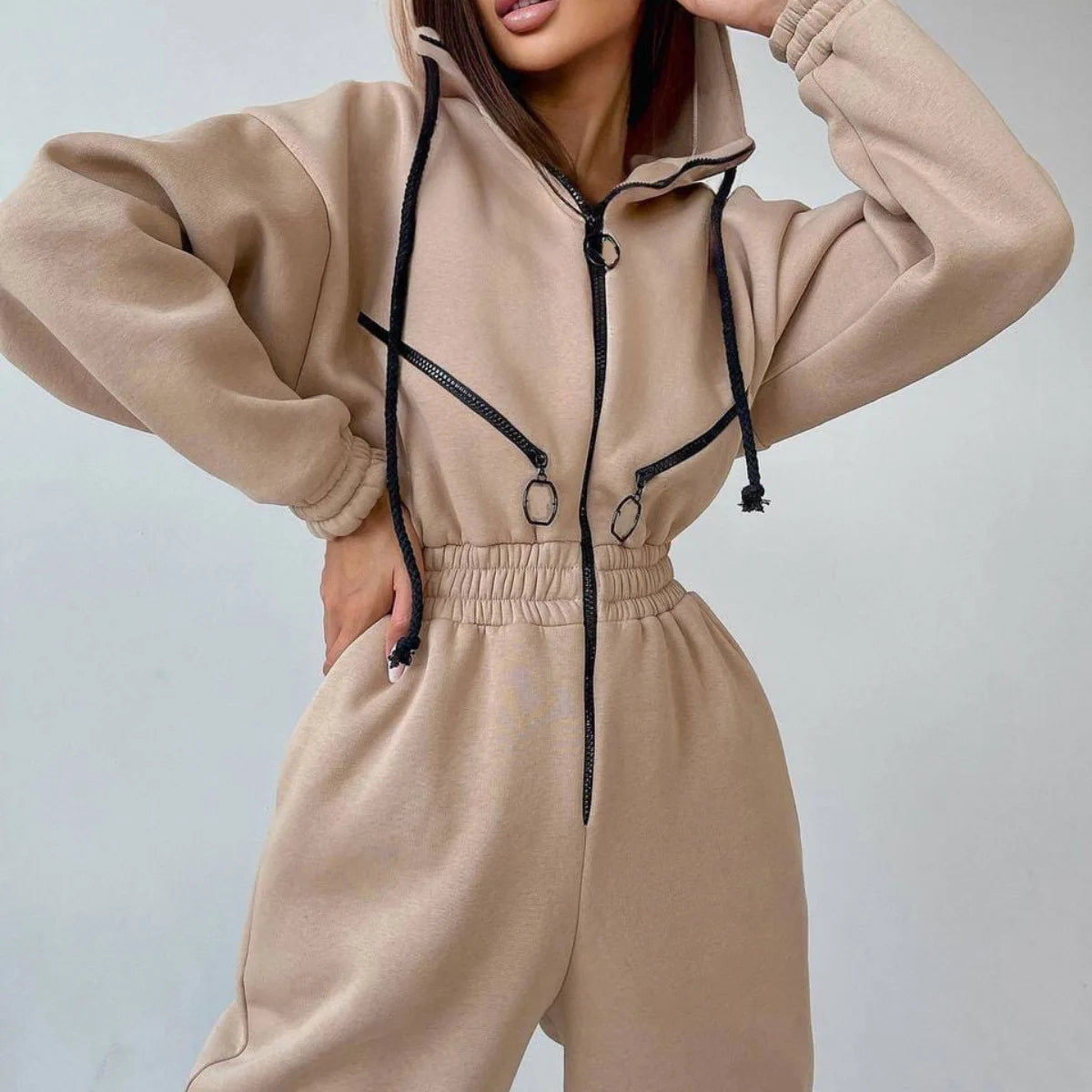 Elegant Hoodies Jumpsuit | Women’s Winter Warm Tracksuit