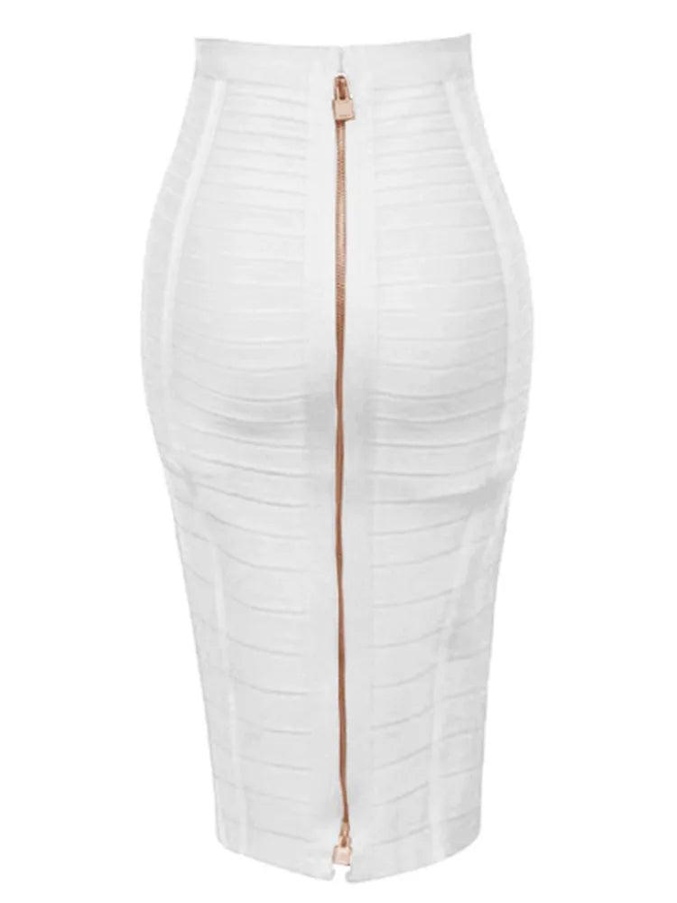 Plus Size Bandage Skirt for Women | Sexy Zipper A-Line in 13 Colors - Dhavinci