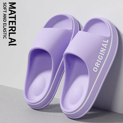 Feslishoet Women Letter Slippers Beach Slides Solid Color Mens Thick Sole Indoor Bathroom Anti Slip Shoes Summer Couple Sandals - Dhavinci