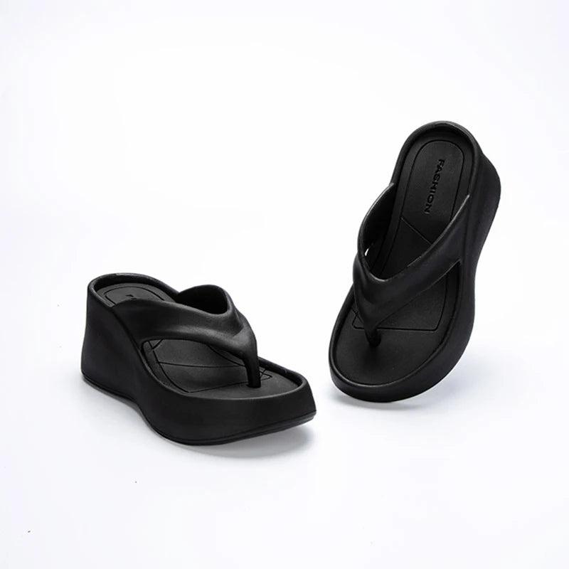 Soft Wedge Flip Flops for Women | Non-Slip Platform Sandals - Dhavinci