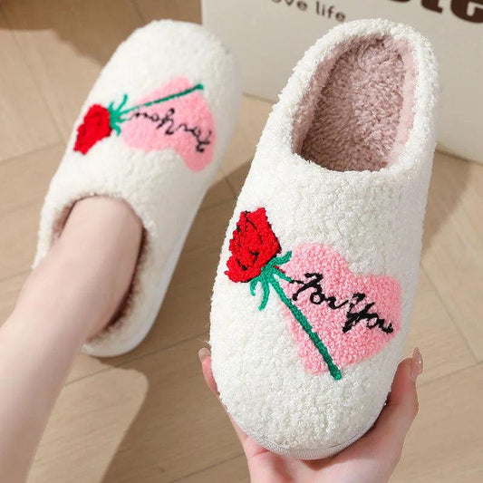 Warm Winter Fluffy Slippers for Women - Soft Sole Non-Slip Cotton Shoes - Dhavinci