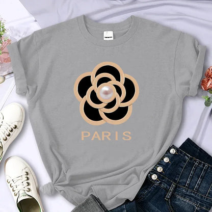 Luxury Flower Print T-Shirt | Women's Oversized Summer Casual Tee - Dhavinci