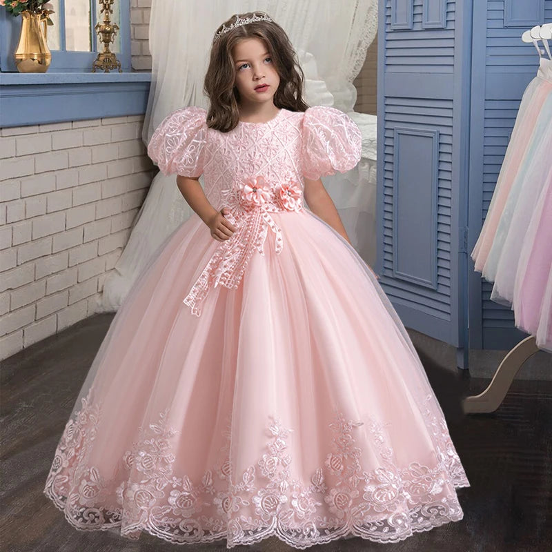 New Girls' Flower Princess Dress | Birthday & Christmas Party Dress - Dhavinci