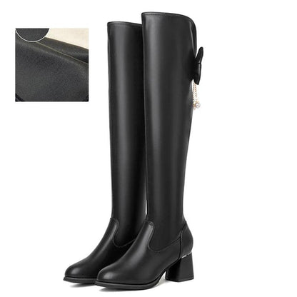 Sexy High Heel Over-the-Knee Boots for Women | Autumn Winter Bowknot Boots - Dhavinci