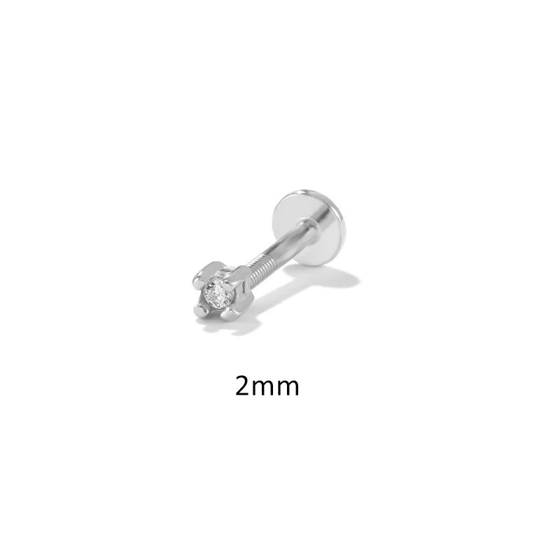 Sterling Silver Piercing Earrings | Zircon Studs for Women - Dhavinci