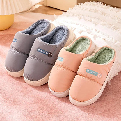 Winter Home Cotton Slippers for Women | Soft Plush Fluffy Non-Slip Slides - Dhavinci