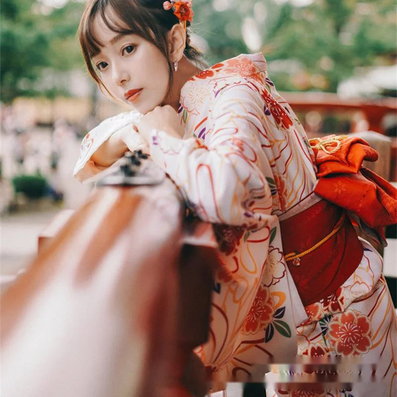 Japanese kimono female formal dress modified pink will wear Japanese yukata and wind photo god girl photography clothing - Dhavinci