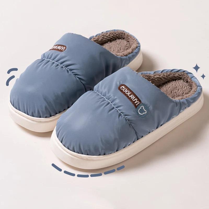 Winter Home Cotton Slippers for Women | Soft Plush Fluffy Non-Slip Slides - Dhavinci