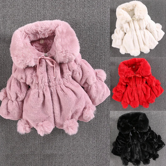 Children's Cotton Jacket with Plush Wool | Warm Imitation Fur Winter Coat - Dhavinci