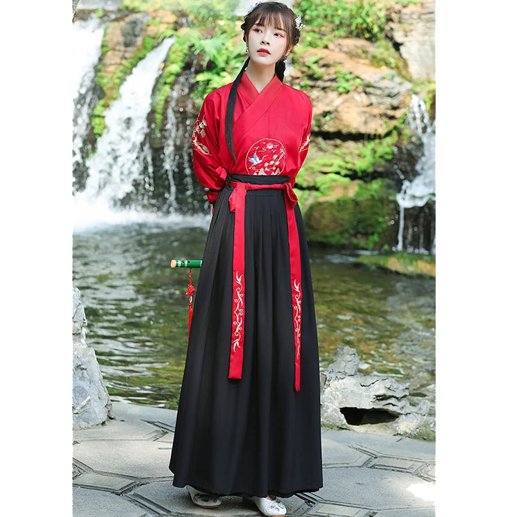 Japanese Vintage Kimono Samurai Cosplay Clothing Woman Man Chiinese Hanfu Crane Embroidery Cardigan Yukata Full Sleeve Retro - Dhavinci