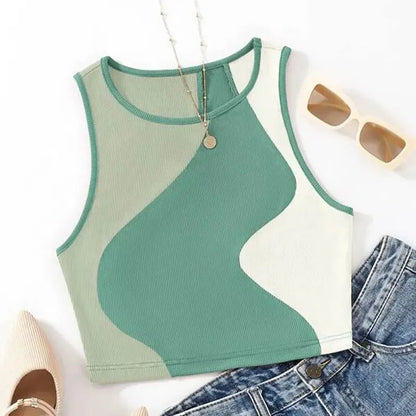 Color Matching T-Shirt Vest for Women | Stylish & Versatile Tank Top - Dhavinci