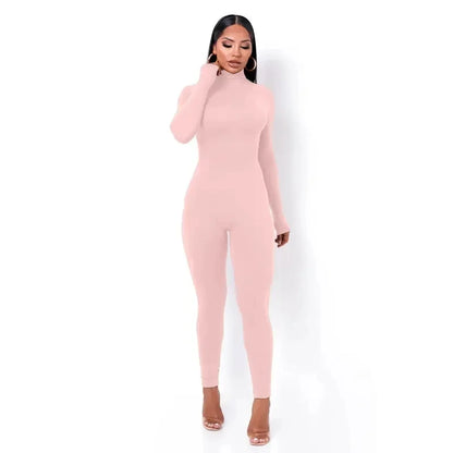 Turtleneck Skinny Jumpsuit | Women’s Stretchy One-Piece Suit