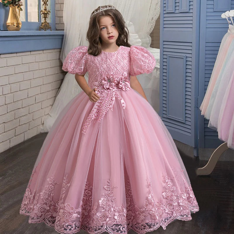 New Girls' Flower Princess Dress | Birthday & Christmas Party Dress - Dhavinci