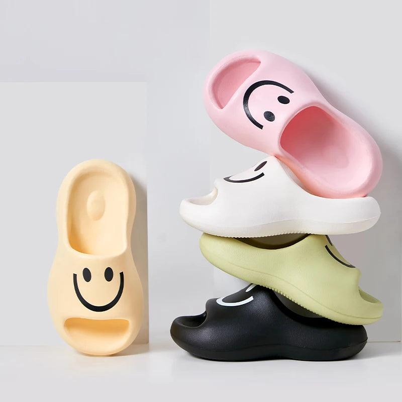 Cartoon Smile Platform Slippers for Women - Non-Slip Flip Flops - Dhavinci