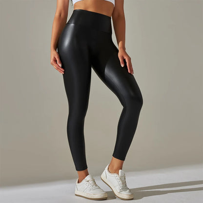 Oversized Faux Leather Leggings | Women’s High-Waisted Yoga Pants