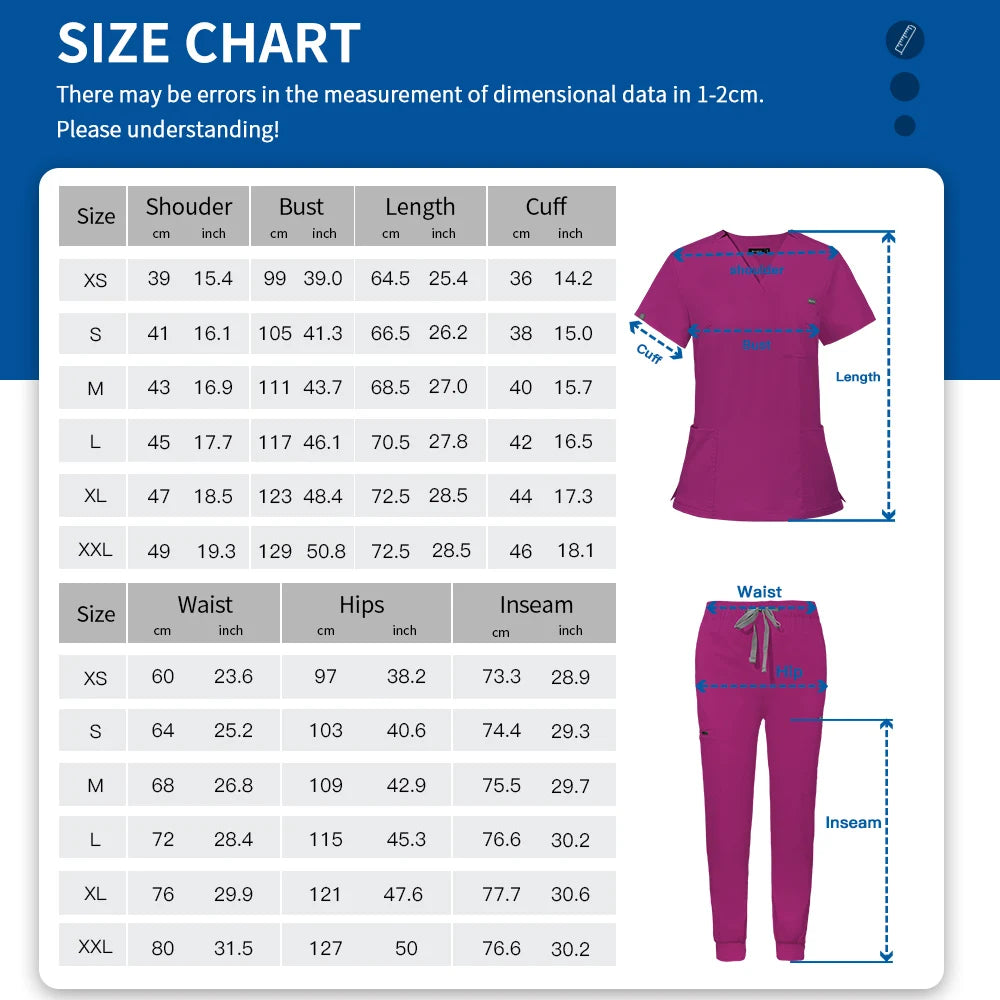 Hospital Doctor Nursing Uniform Women Wholesale Casual Short Sleeved V-neck Jogger Suits Nurse Pharmacy Working Medical Uniforms - Dhavinci