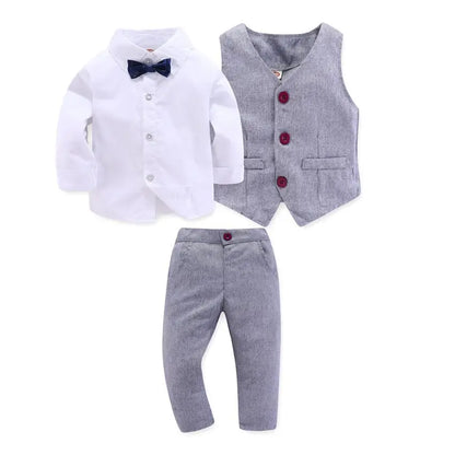 4-Piece Baby Boy Clothing Set | Autumn Infant Tops, Vest & Overalls