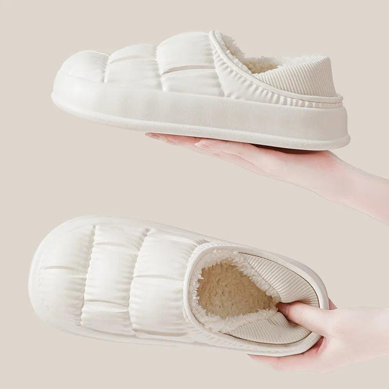 Waterproof Non-Slip Winter Slippers for Women | Warm Plush Platform - Dhavinci