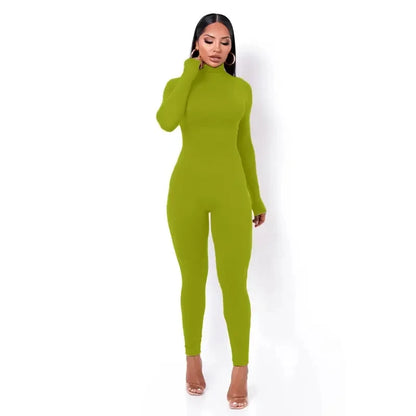 Turtleneck Skinny Jumpsuit | Women’s Stretchy One-Piece Suit