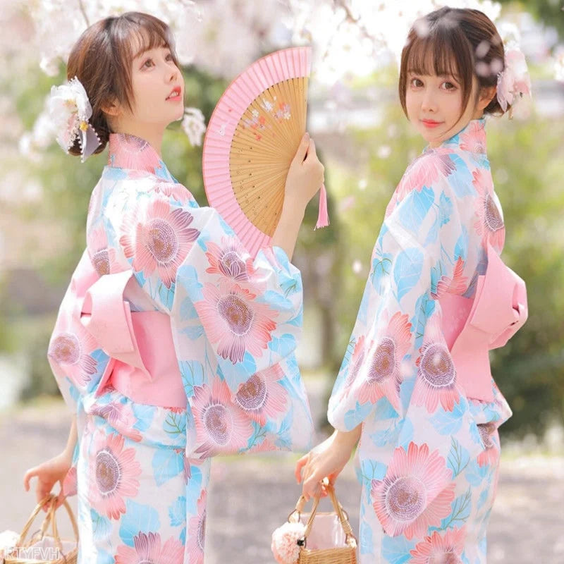 Kimono Women Japanese Traditional Yukata Haori Kimonos Cosplay Blouse Gown Female Summer Fashion Photography Clothes Party Dress - Dhavinci