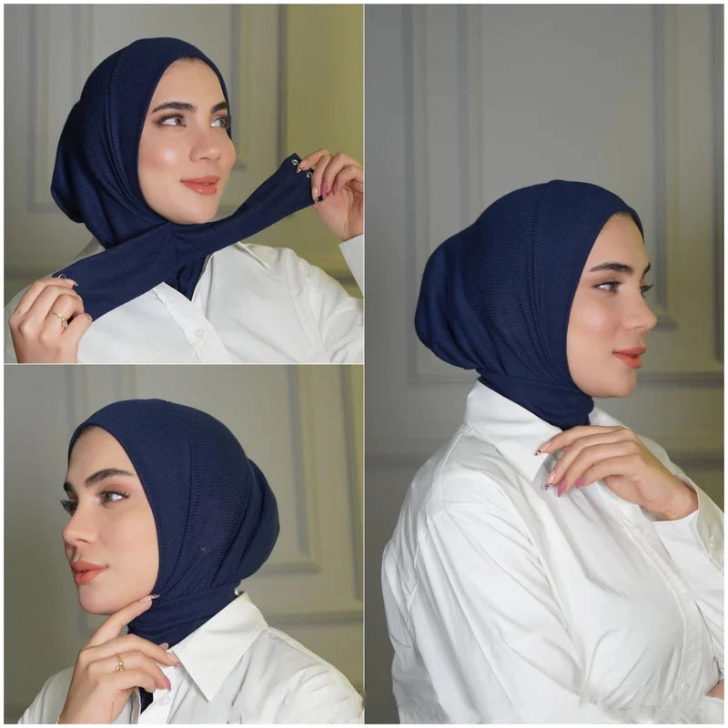 Muslim Jersy Hijab Scarf White Abaya Hijabs For Woman Jersey Abayas Women Islamic Dress Head Wrap Turbans Instant Crinkle Turban - Dhavinci